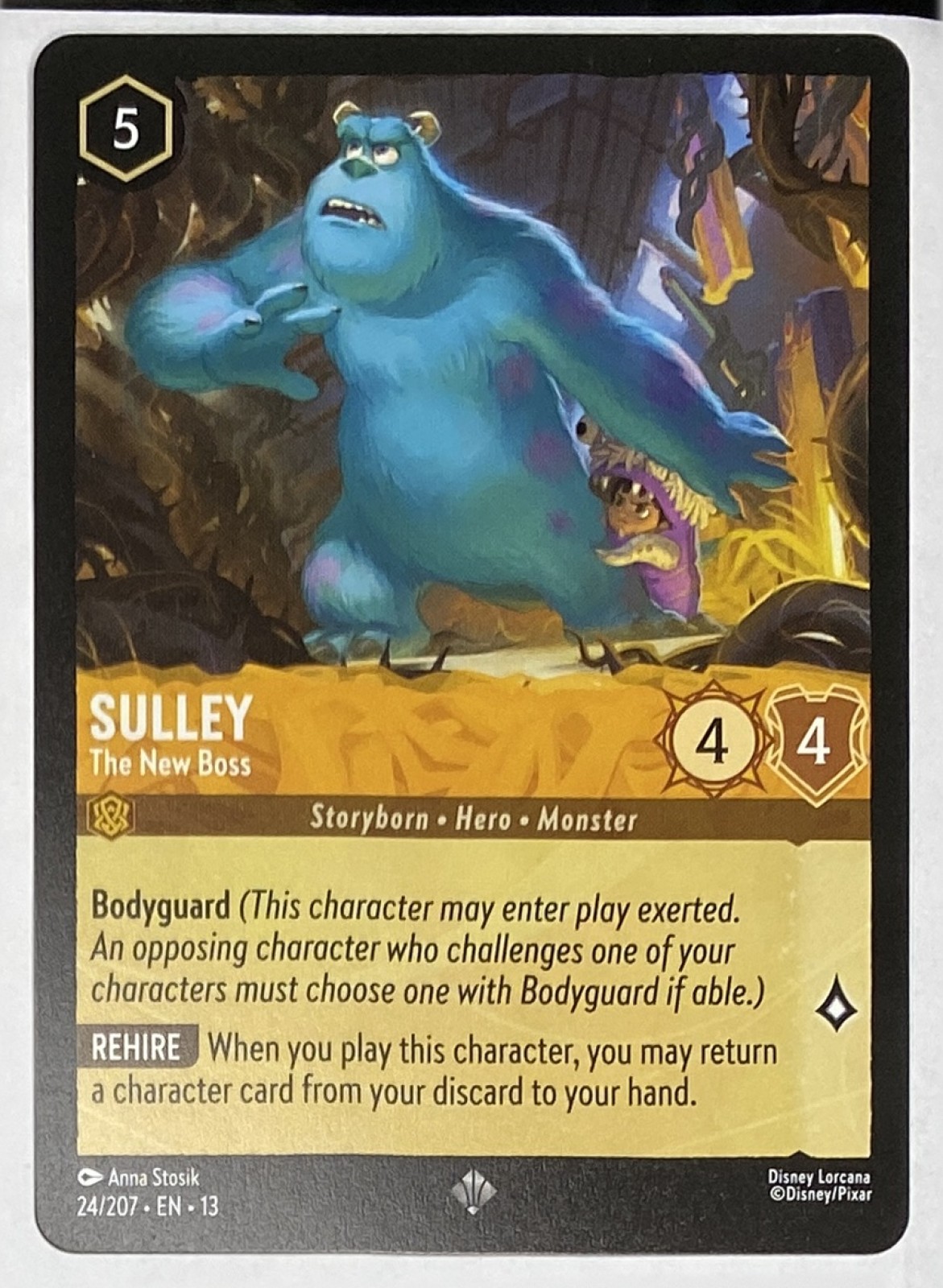 2026 Disney Lorcana Attack of the Vine! Sulley - The New Boss #24/207 Super Rare front