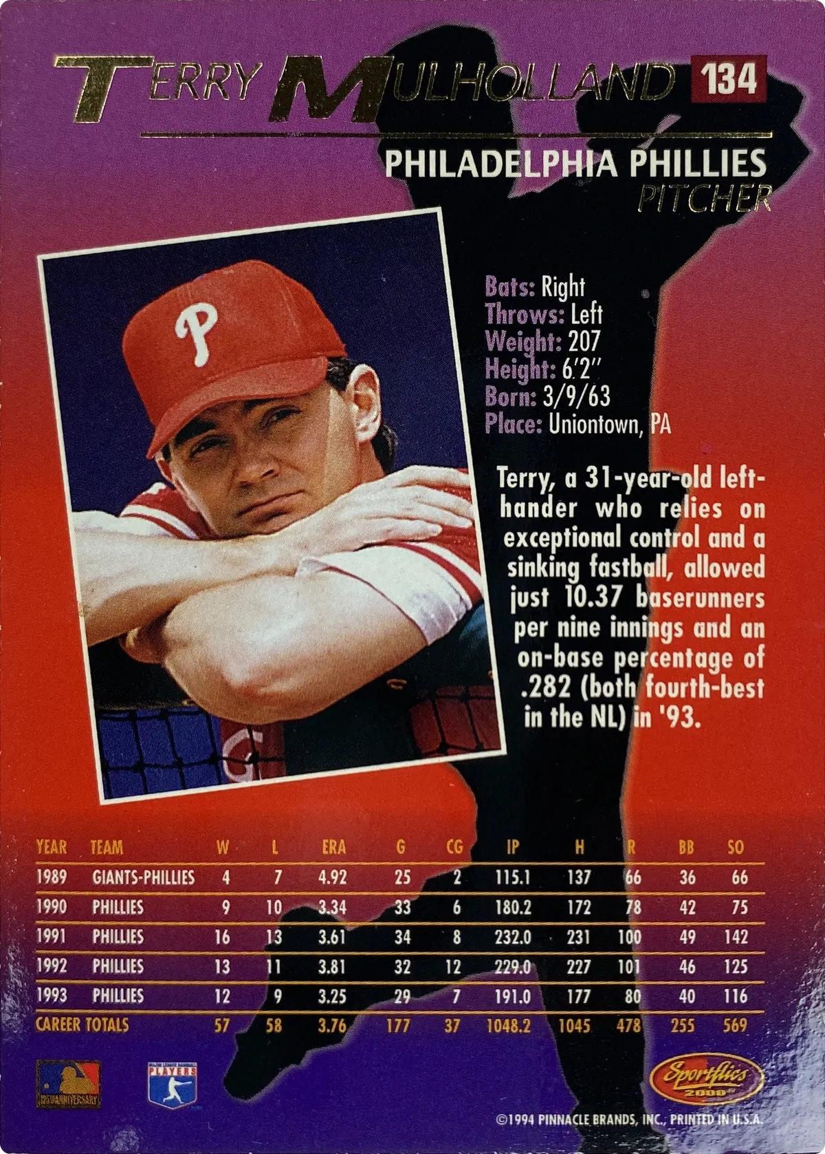 Terry Mulholland #134, back