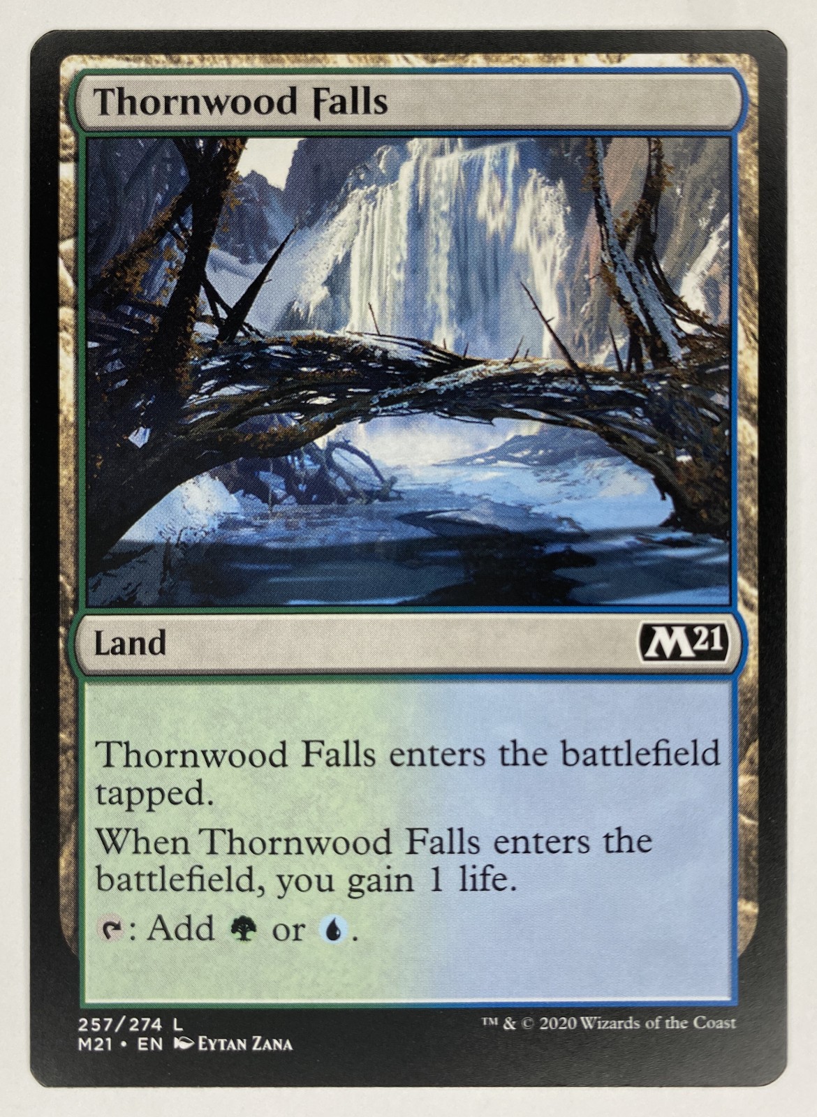 2020 Magic: The Gathering Core Set 2021 Thornwood Falls #257/274 Land front