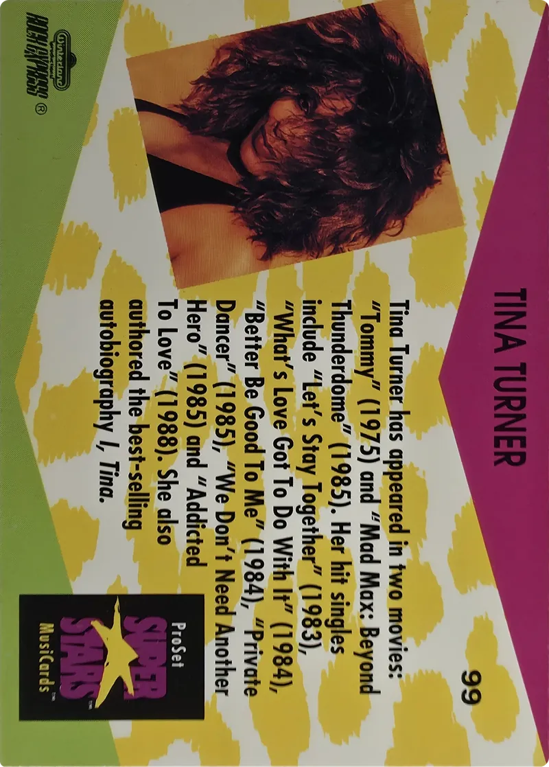 Tina Turner #99, back