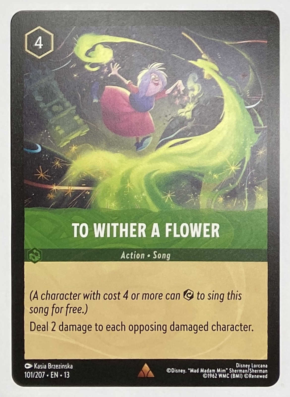 2026 Disney Lorcana Attack of the Vine! To Wither a Flower #101/207 Rare front