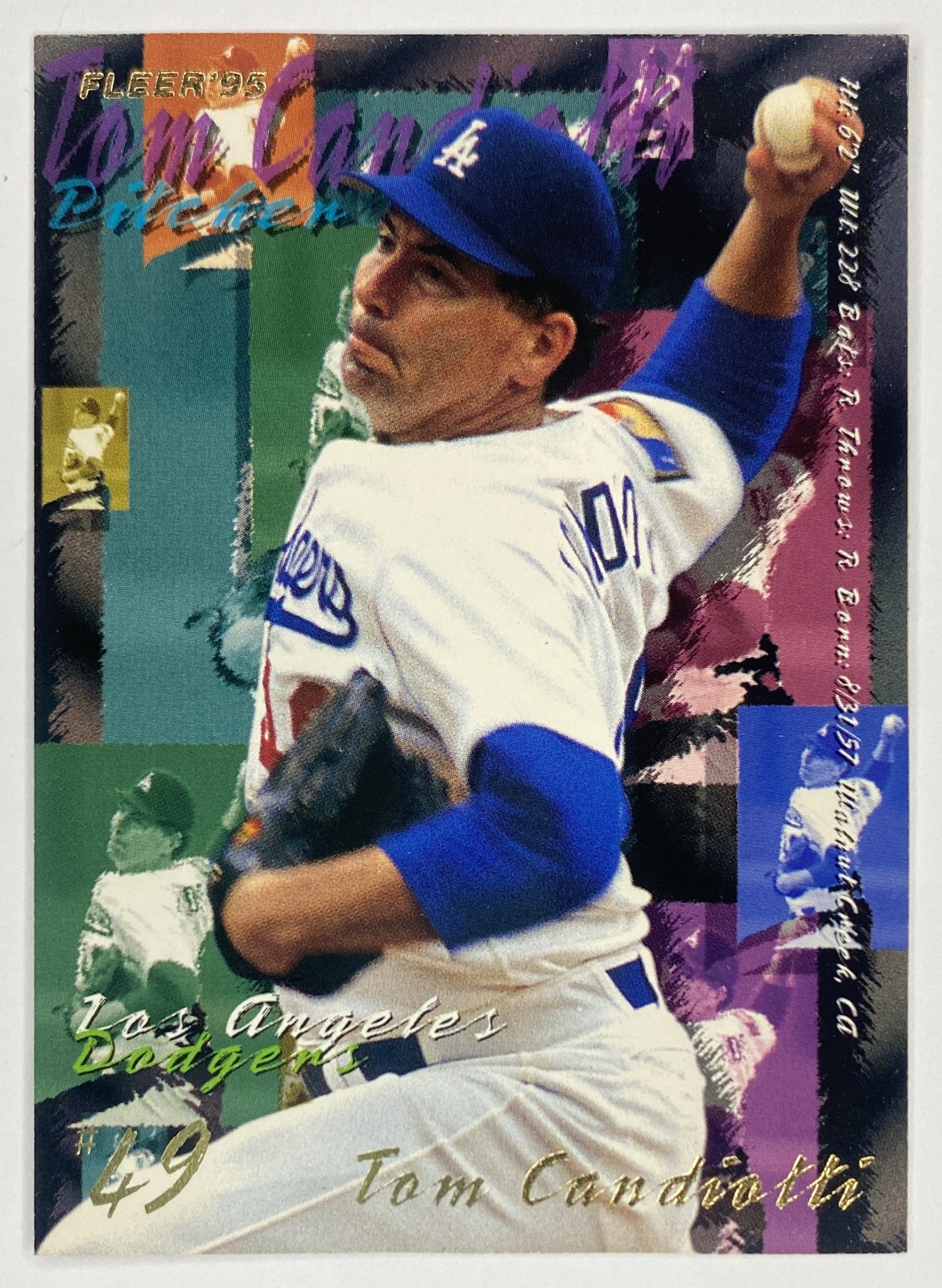 1995 Fleer Tom Candiotti #536 Los Angeles Dodgers front