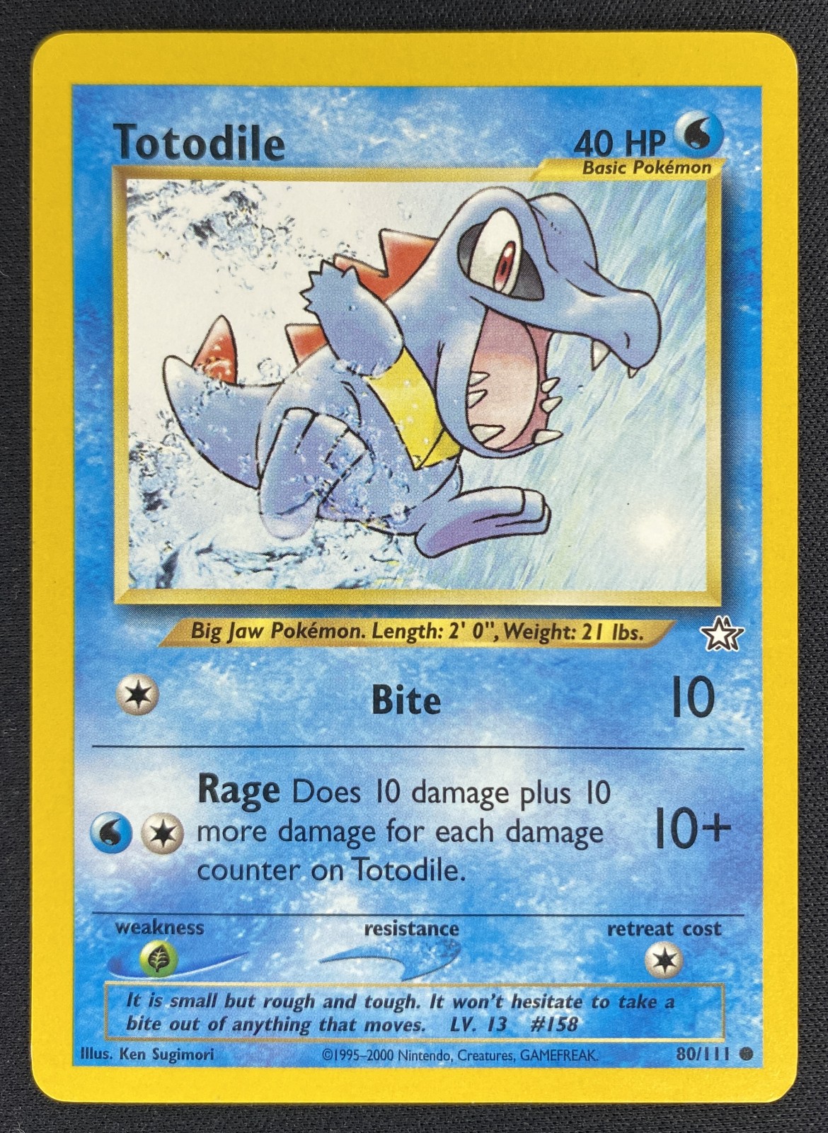 2000 Pokemon Neo Genesis Totodile #080/111 Common front