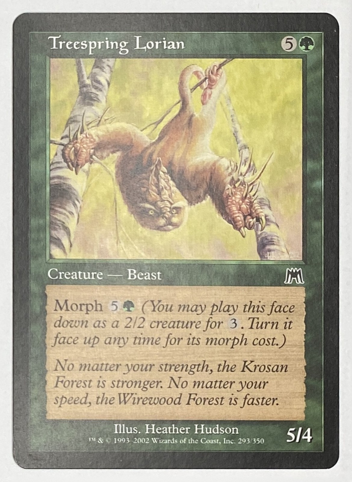 2002 Magic: The Gathering Onslaught Treespring Lorian #293/350 Common front