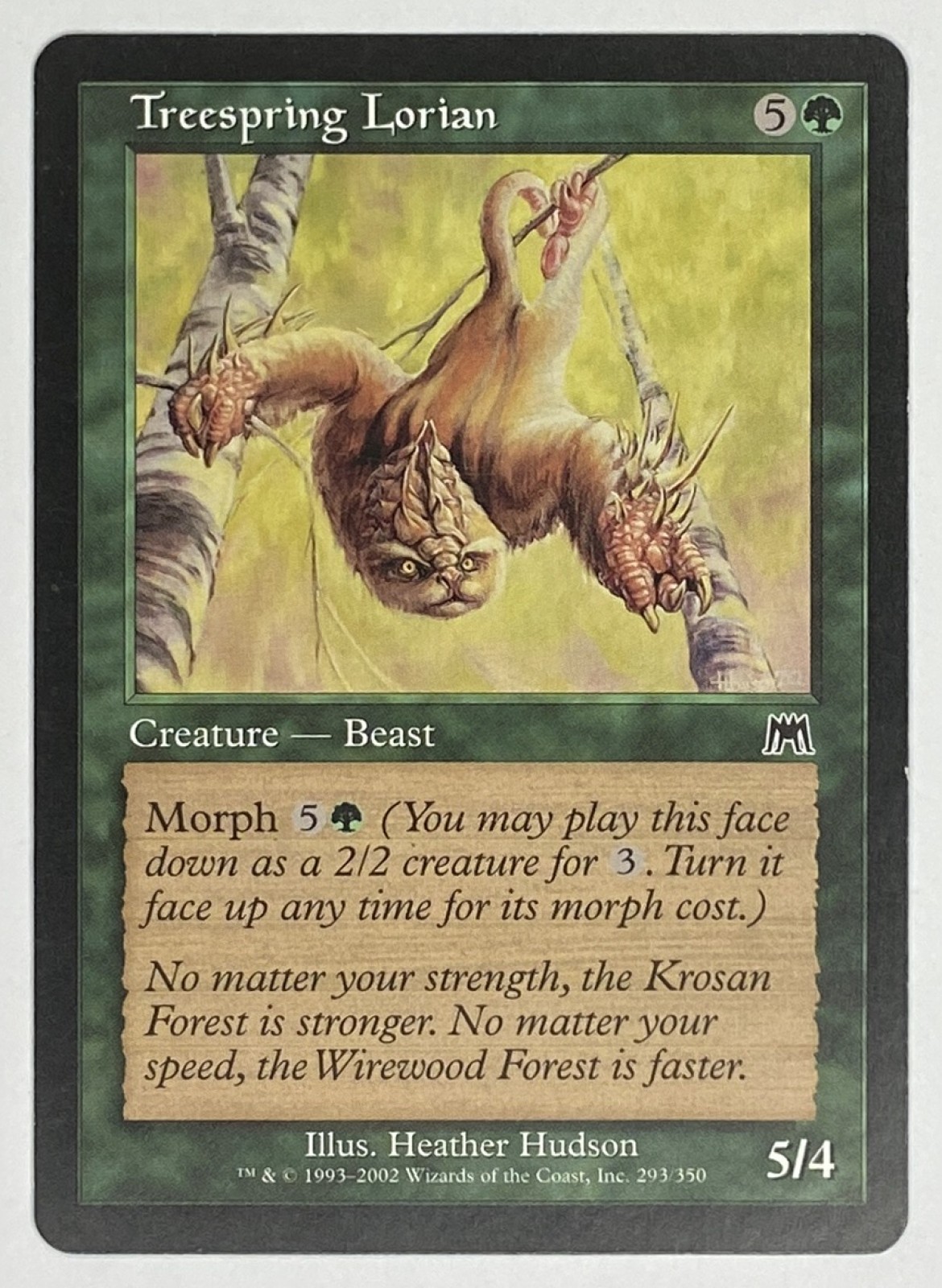 2002 Magic: The Gathering Onslaught Treespring Lorian #293/350 Common front