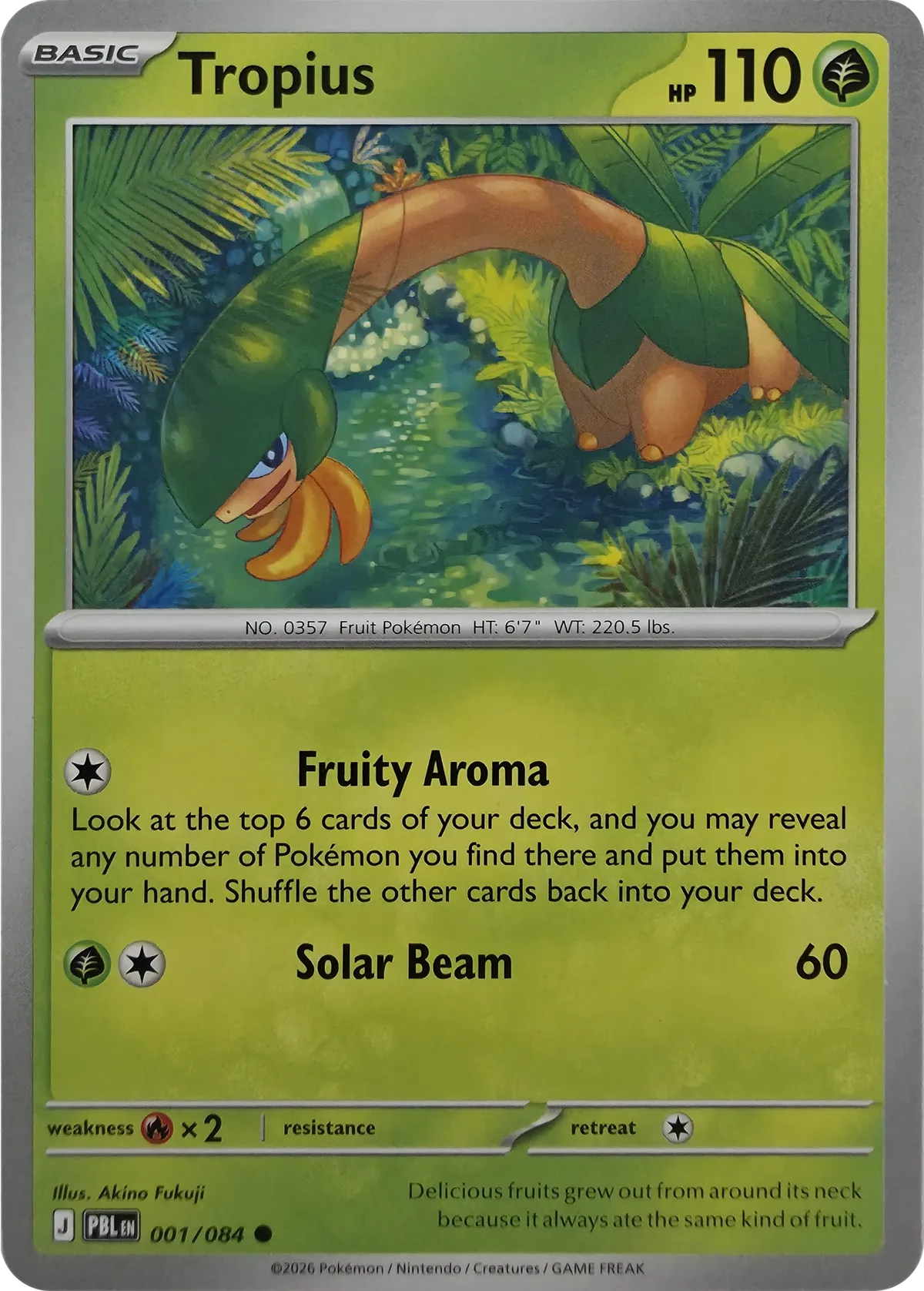 Tropius #001/084, front