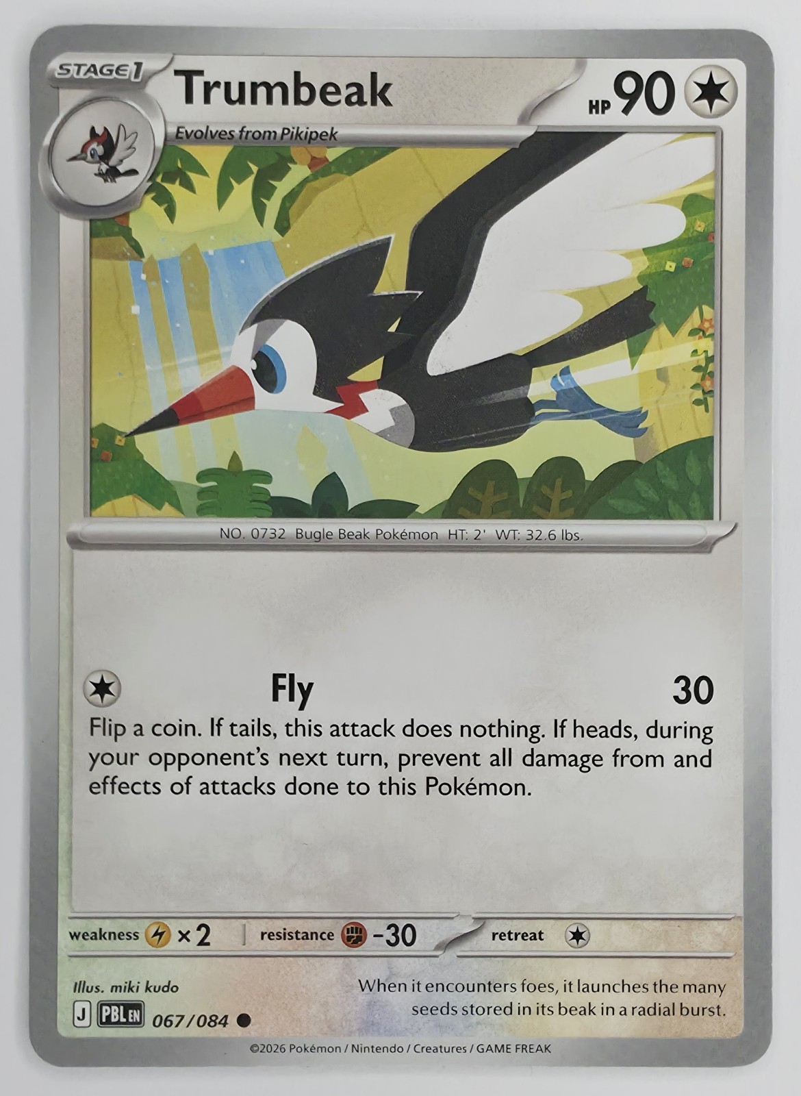 2026 Pokemon Pitch Black Trumbeak #067/084 Common front