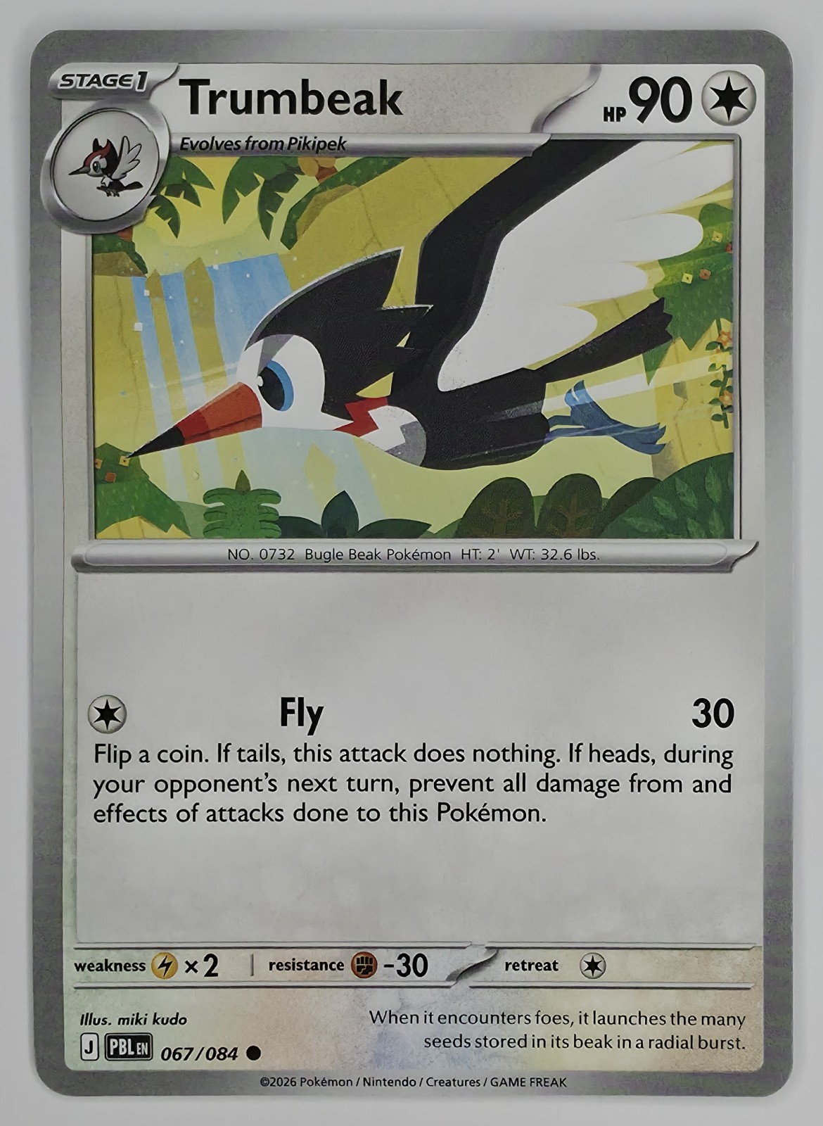 2026 Pokemon Pitch Black Trumbeak #067/084 Common front