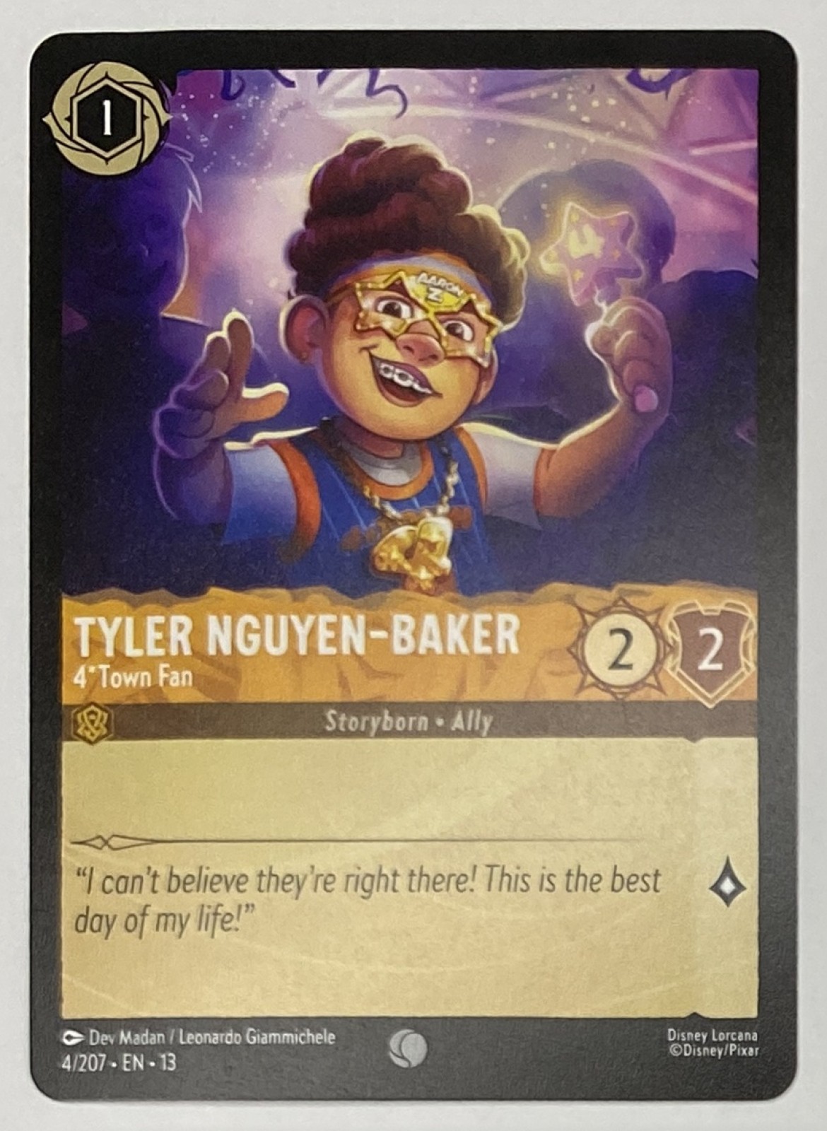2026 Disney Lorcana Attack of the Vine! Tyler Nguyen-Baker - 4*Town Fan #4/207 Common front