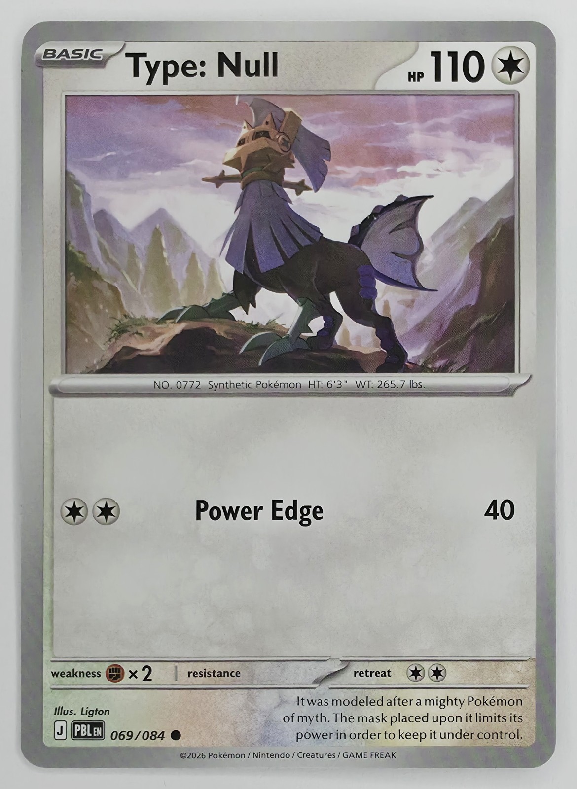2026 Pokemon Pitch Black Type: Null #069/084 Common front