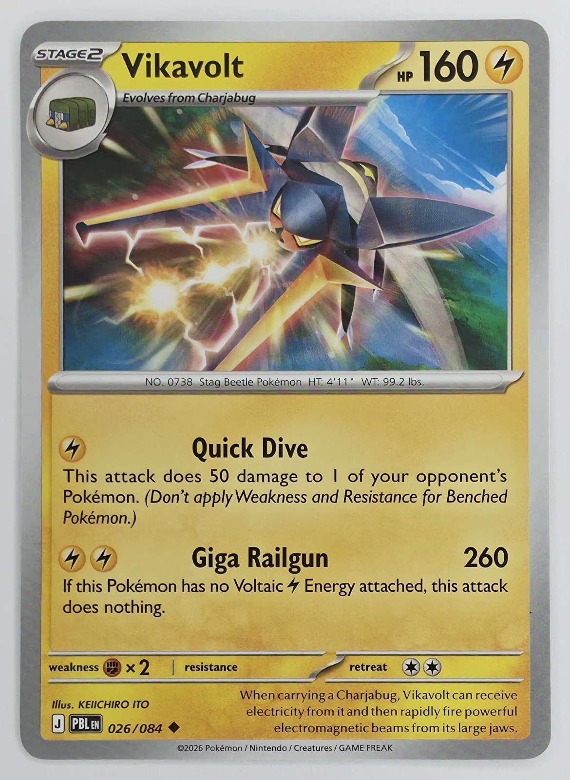 2026 Pokemon Pitch Black Vikavolt #026/084 Uncommon front