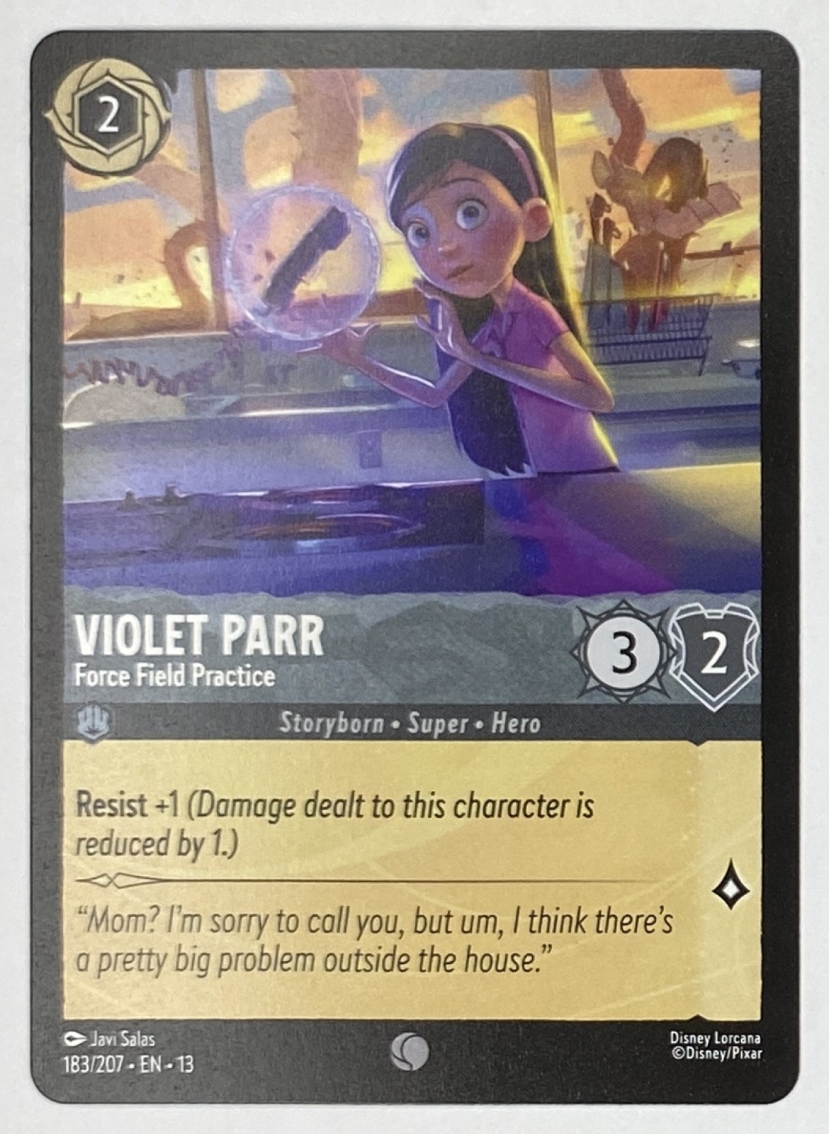 2026 Disney Lorcana Attack of the Vine! Violet Parr - Force Field Practice #183/207 Common front