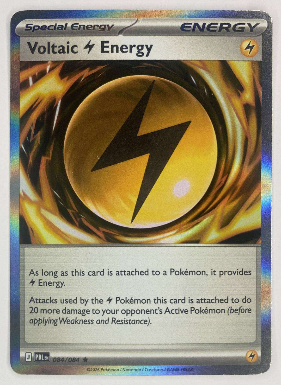 2026 Pokemon Pitch Black Voltaic Lightning Energy #084/084 Holo Rare front