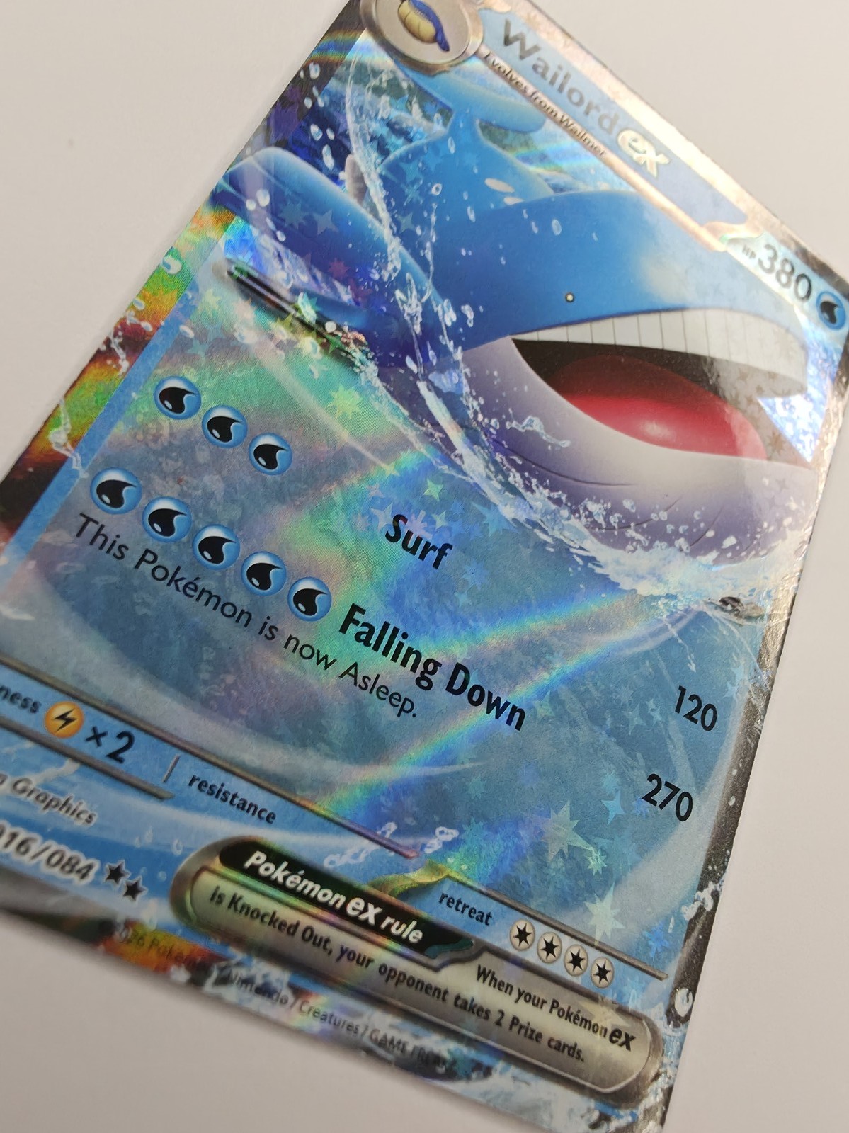 2026 Pokemon Pitch Black Wailord ex #016/084 Double Rare Holo photo 3