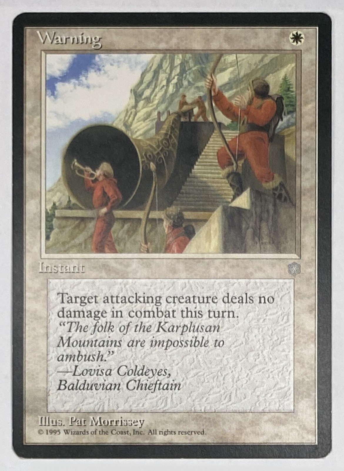 1995 Magic: The Gathering Ice Age Warning Common front