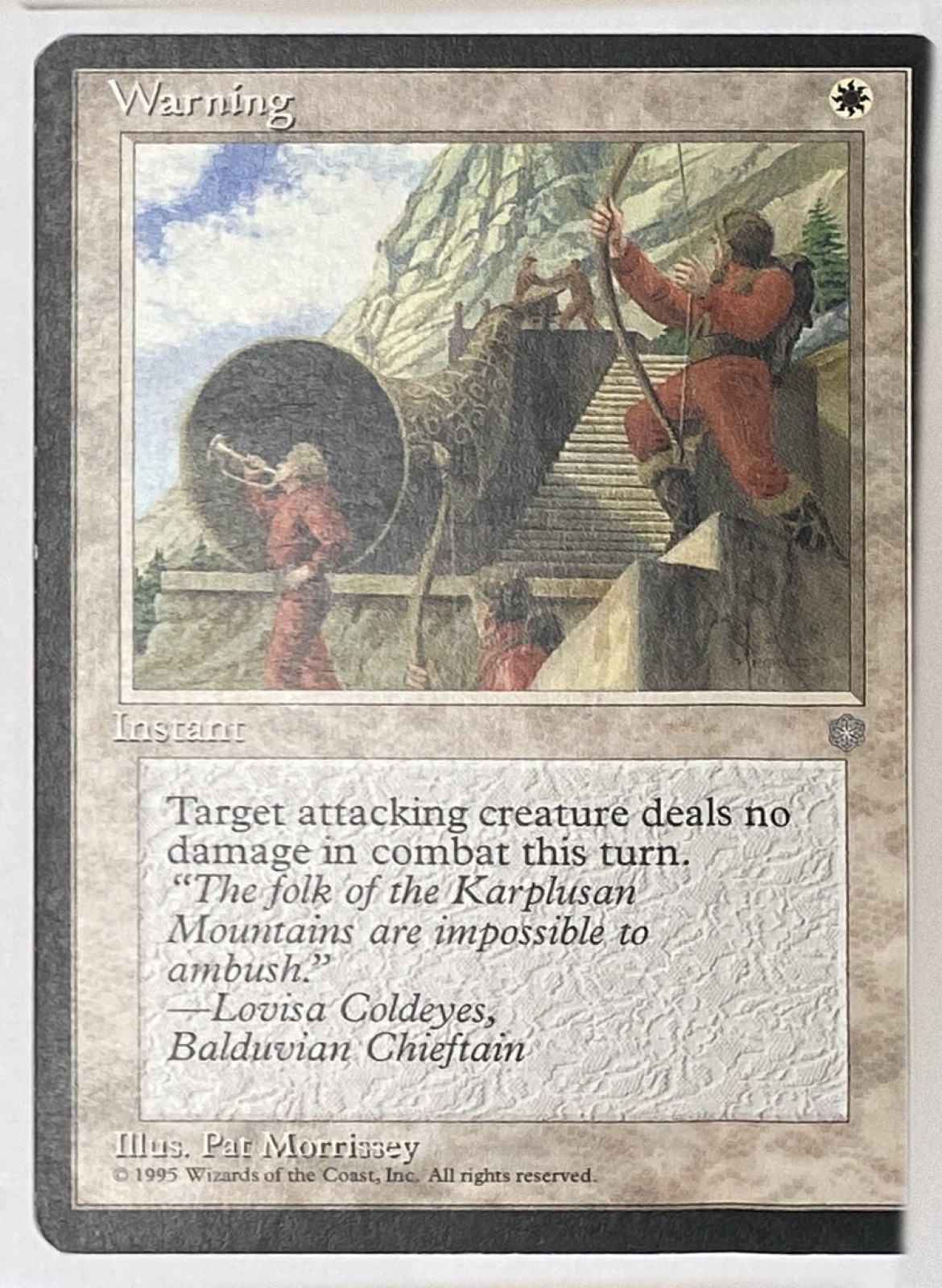1995 Magic: The Gathering Ice Age Warning Common front