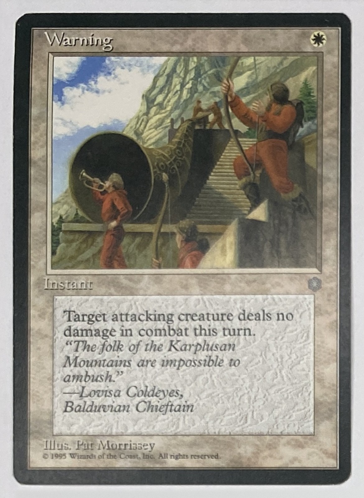 1995 Magic: The Gathering Ice Age Warning Common front