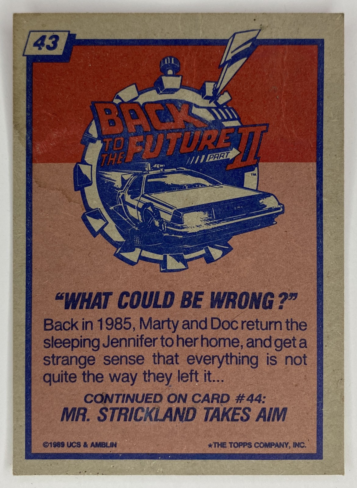 1989 Topps Back to the Future Part II "What Could Be Wrong?" #43 back