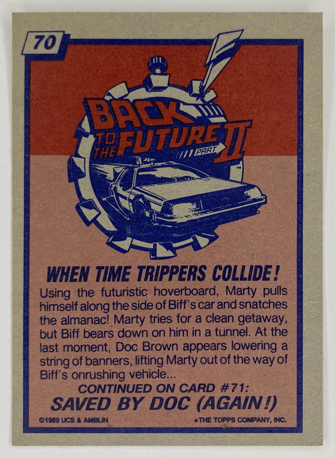 1989 Topps Back to the Future Part II When Time Trippers Collide! #70 back