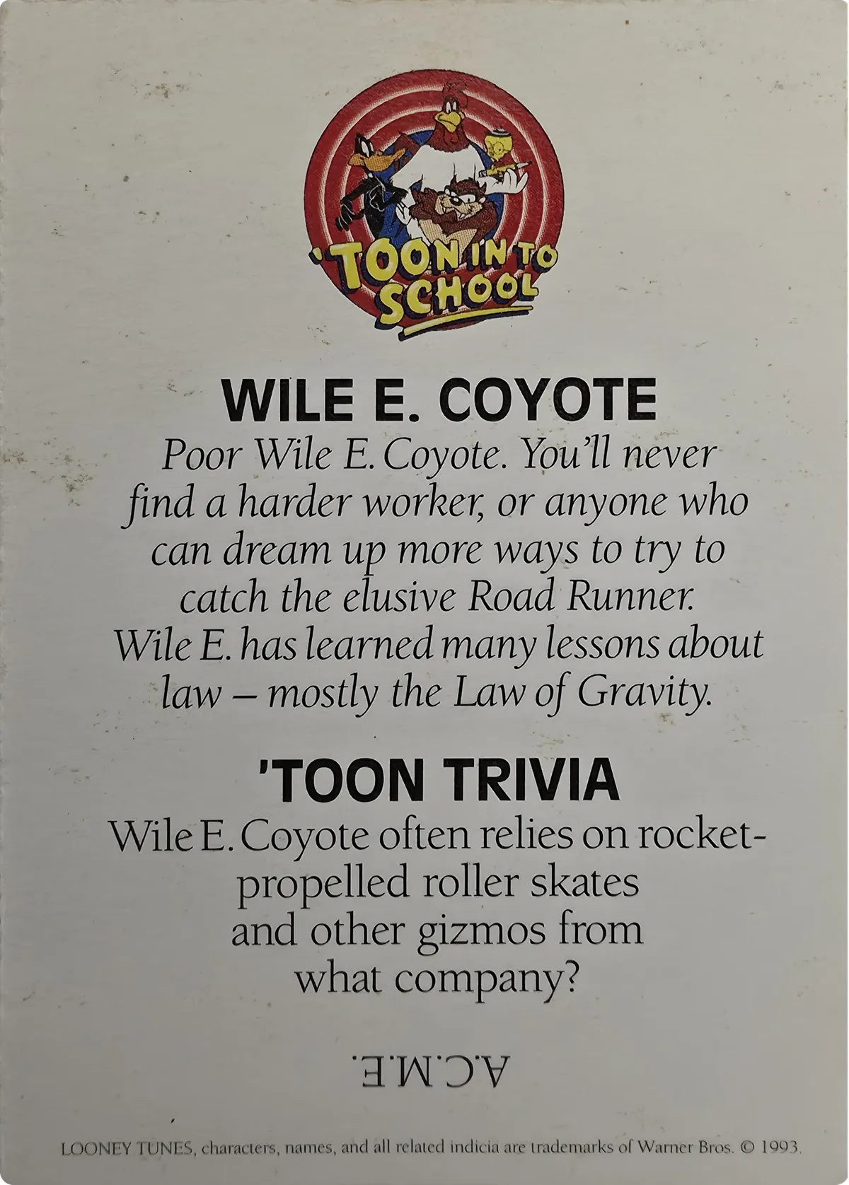 Wile E. Coyote, back