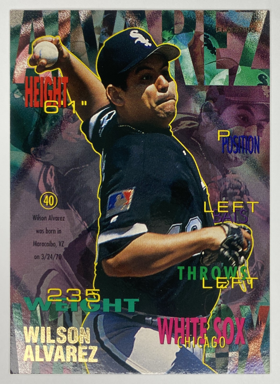 1995 Fleer Wilson Alvarez #109 Chicago White Sox front
