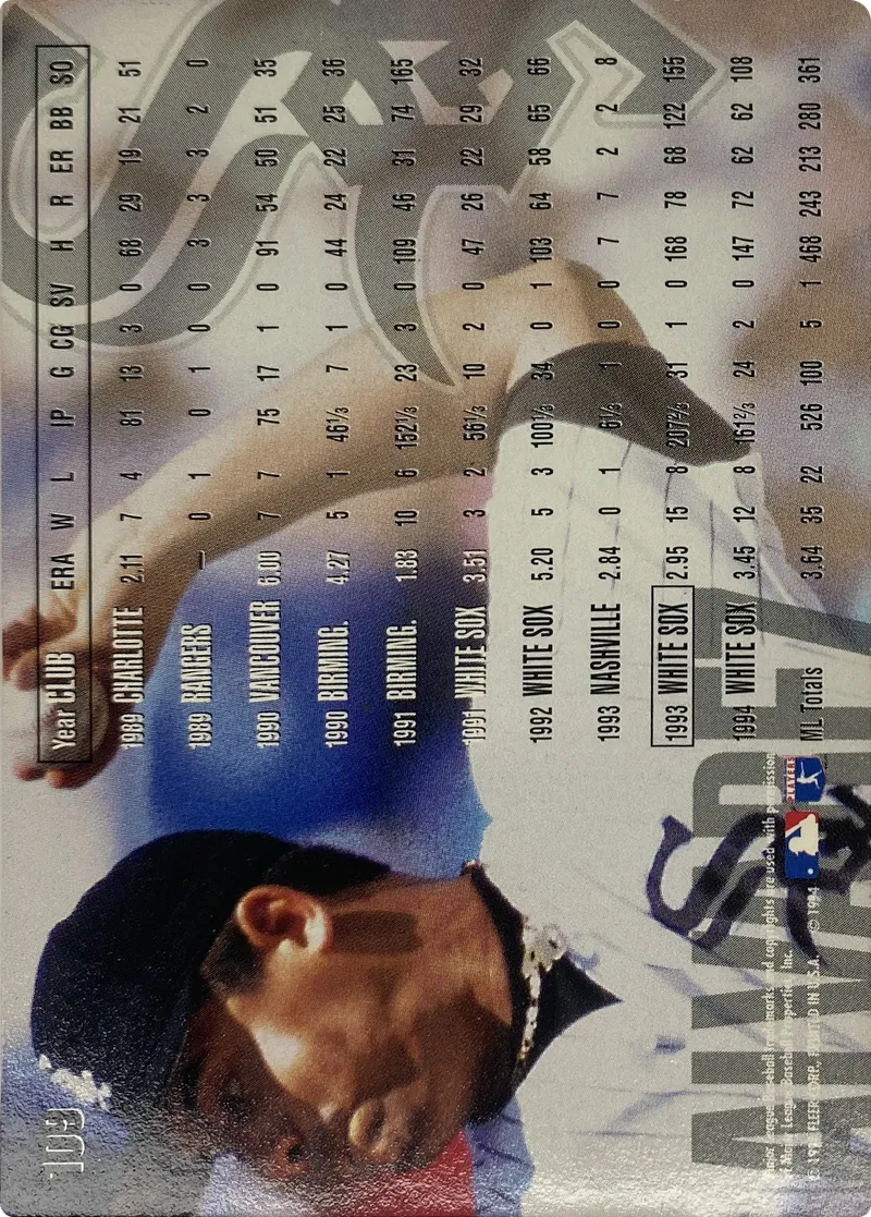 Wilson Alvarez #109, back