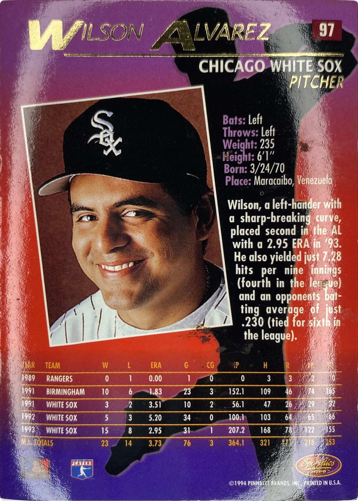 Wilson Alvarez #97, back