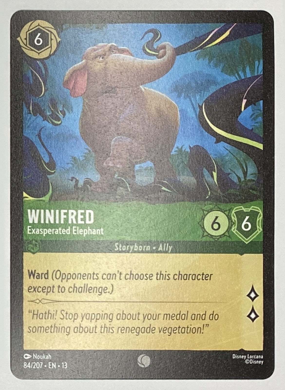 2026 Disney Lorcana Attack of the Vine! Winifred - Exasperated Elephant #84/207 Common front