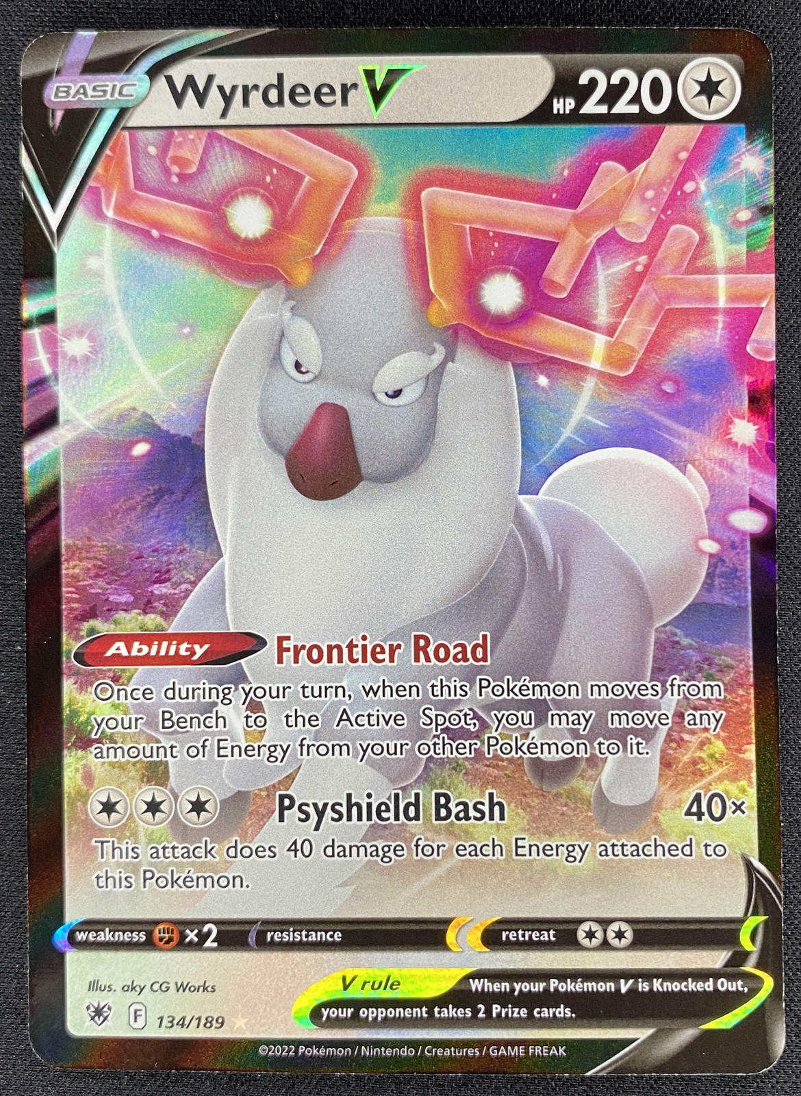 2022 Pokemon Astral Radiance Wyrdeer V #134/189 Ultra Rare front