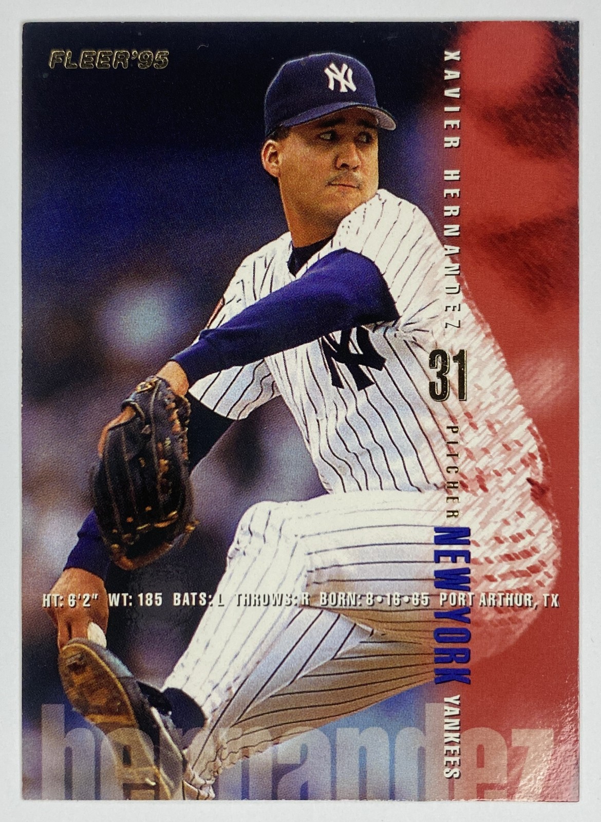 1995 Fleer Xavier Hernandez #69 New York Yankees front