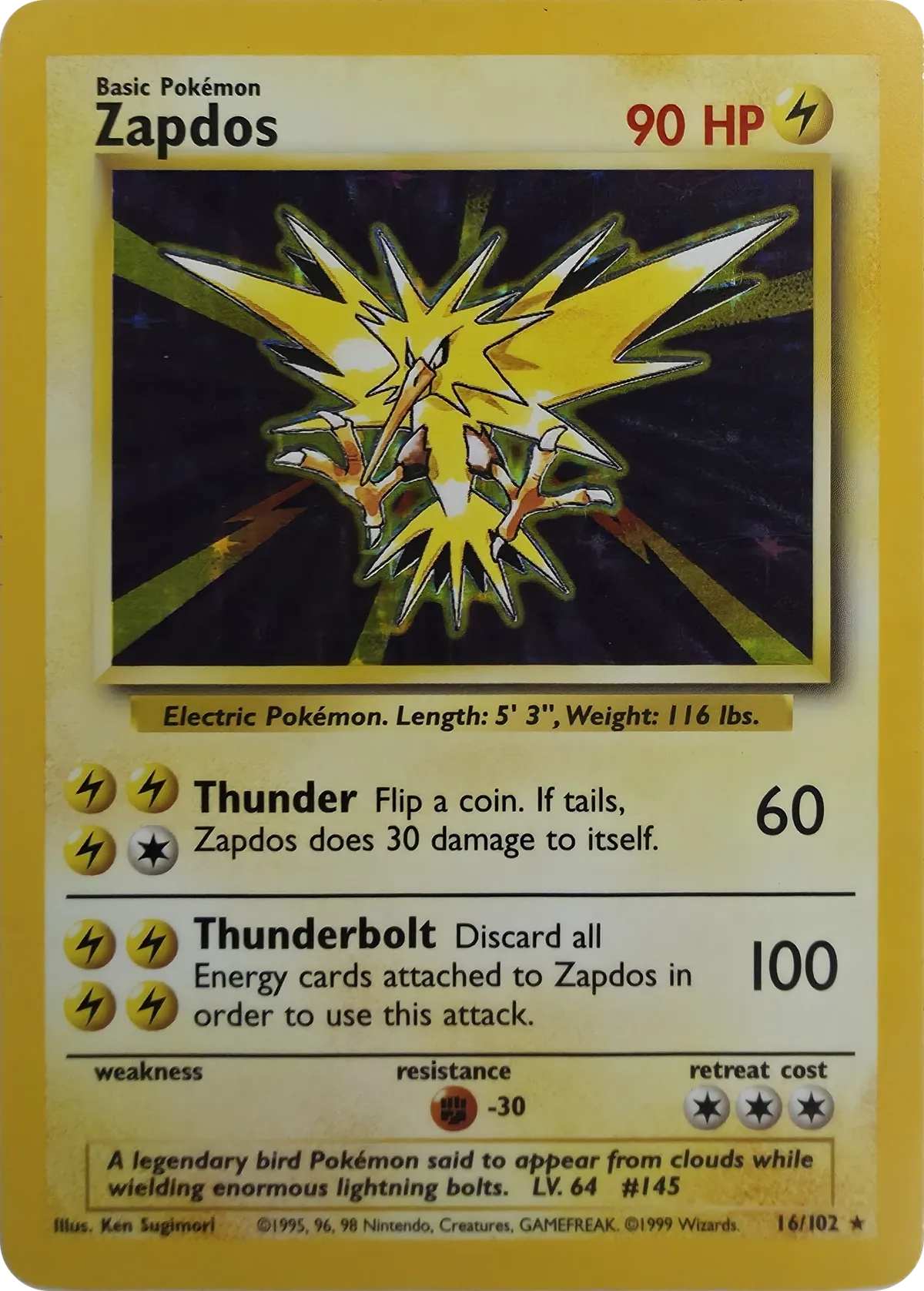Zapdos #16/102, front