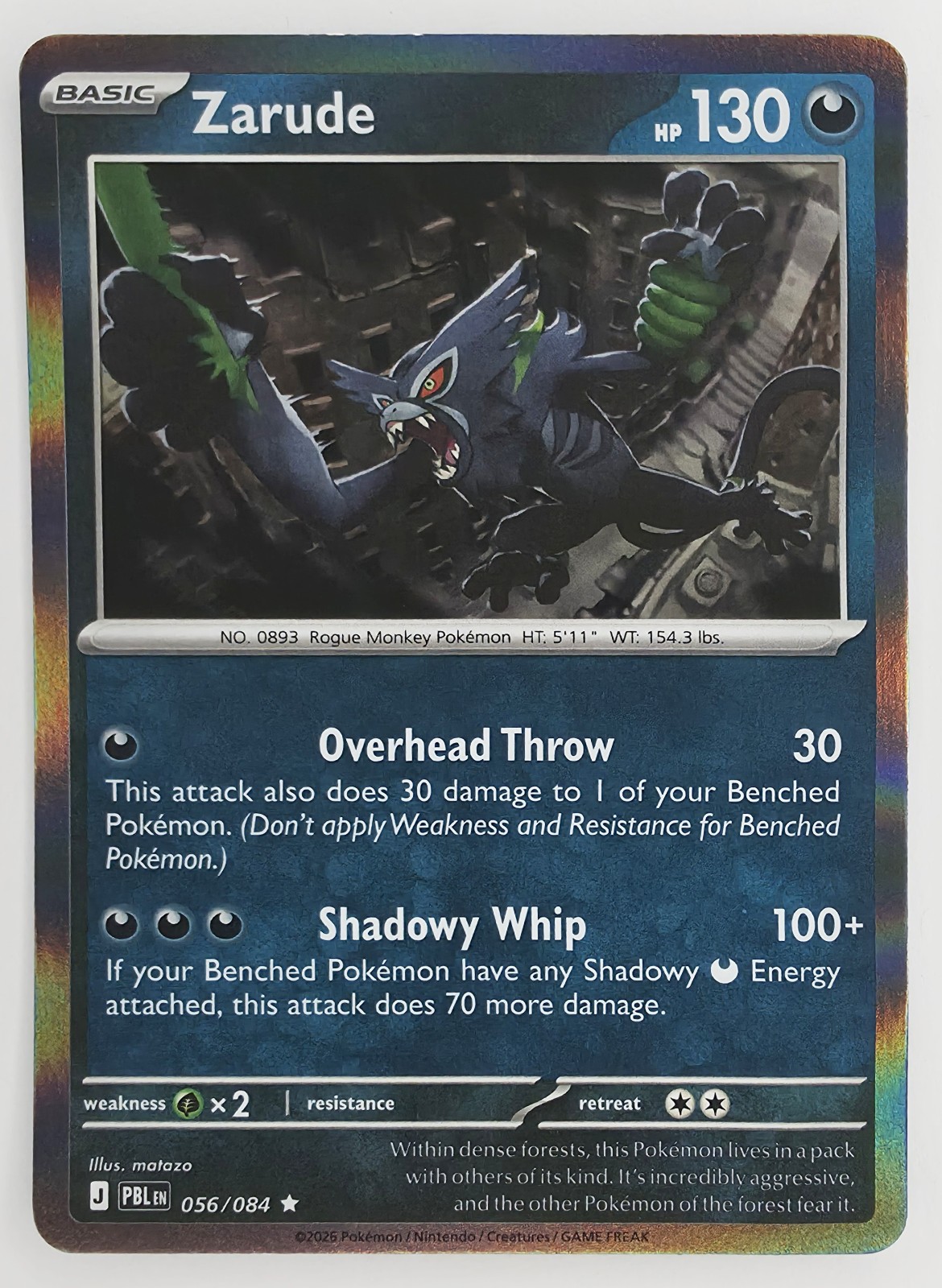 2026 Pokemon Pitch Black Zarude #056/084 Holo Rare front