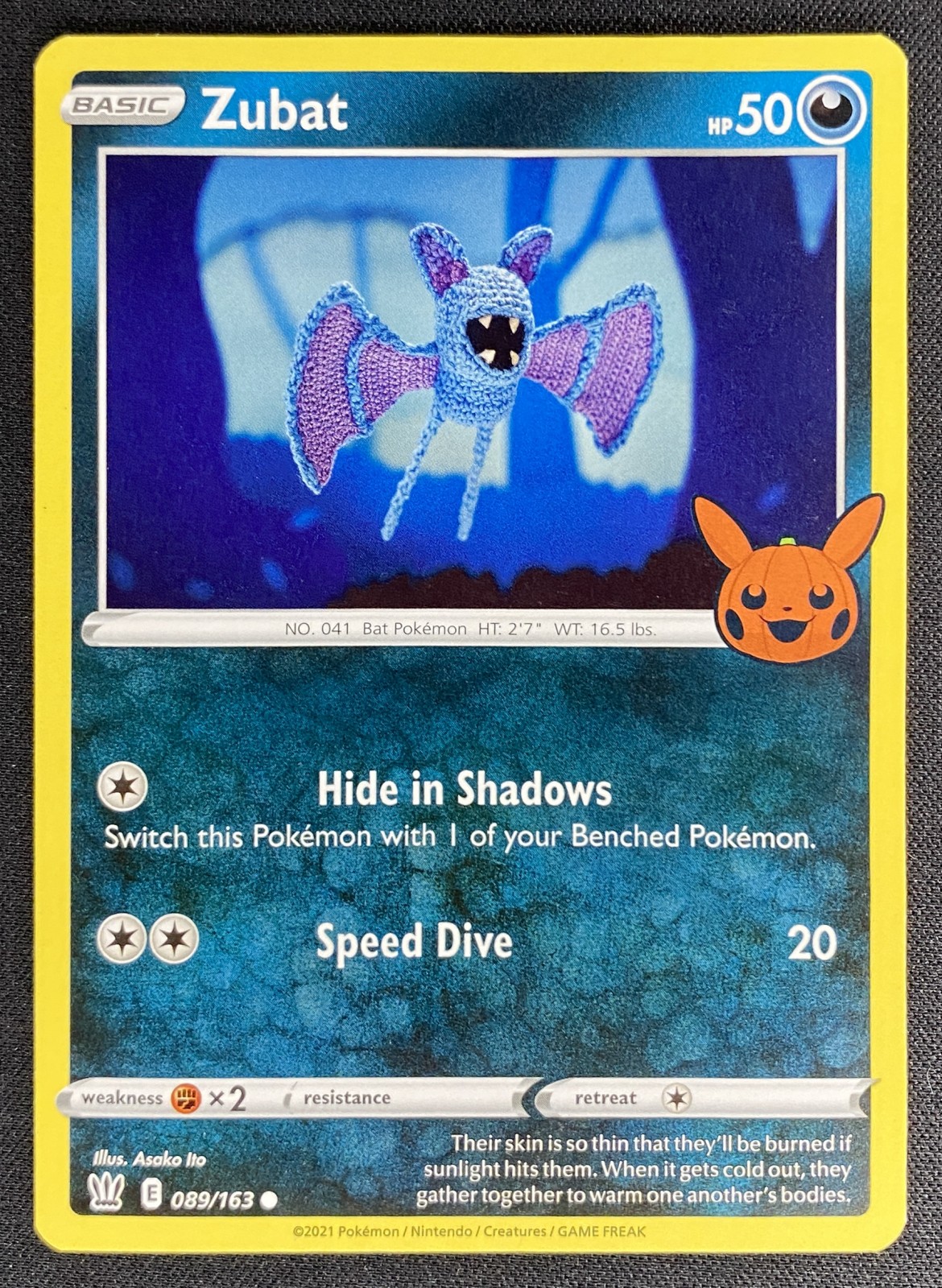 2022 Pokemon Trick or Trade BOOster Bundle Zubat #089/163 Promo front